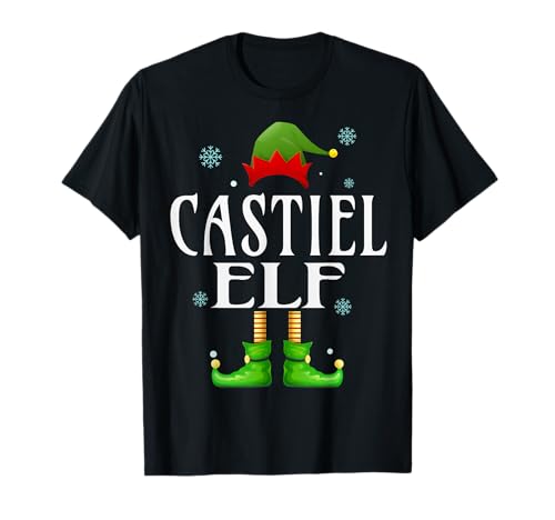 Castiel Elf Xmas Lustiges Familienpassendes Weihnachtsfest für Herren T-Shirt von Family Holiday Matching Christmas Elf Gifts.