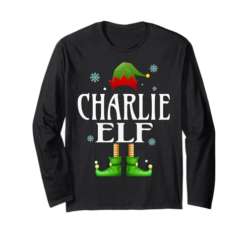 Charlie Elf Xmas Lustig Herren Familie Passende Weihnachten Langarmshirt von Family Holiday Matching Christmas Elf Gifts.