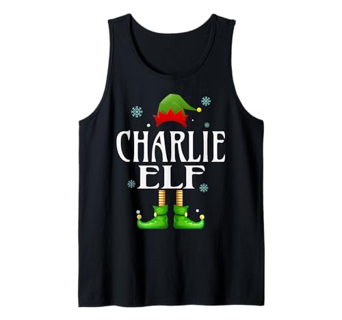 Charlie Elf Xmas Lustig Herren Familie Passende Weihnachten Tank Top von Family Holiday Matching Christmas Elf Gifts.