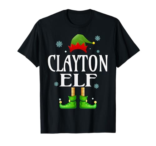 Clayton Elf Xmas Lustig Herren Familie Passende Weihnachten T-Shirt von Family Holiday Matching Christmas Elf Gifts.