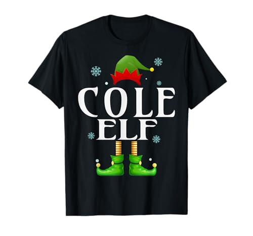 Cole Elf Xmas Lustig Herren Familie Passende Weihnachten Cole T-Shirt von Family Holiday Matching Christmas Elf Gifts.