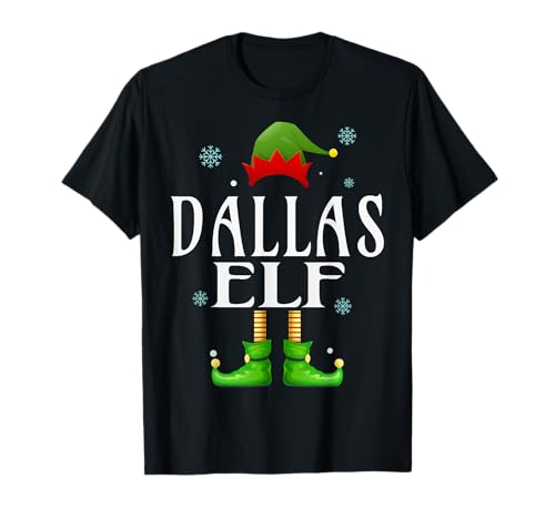 Dallas Elf Xmas Lustige Herren Familie Passende Weihnachten Dallas T-Shirt von Family Holiday Matching Christmas Elf Gifts.