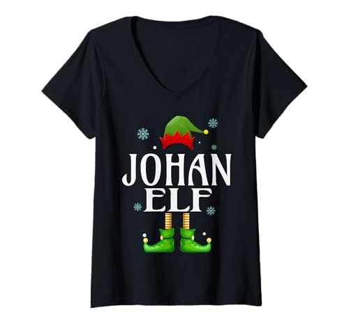 Damen Johan Elf Xmas Funny Men's Family Matching Christmas John T-Shirt mit V-Ausschnitt Damen Johan Elf Xmas Funny Men's Family Matching Christmas John T-Shirt mit V-Ausschnitt von Family Holiday Matching Christmas Elf Gifts.