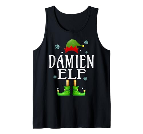 Damien Elf Xmas Funny Herren Familie Matching Christmas Damien Tank Top von Family Holiday Matching Christmas Elf Gifts.