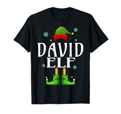 David Elf Xmas Funny Herren Familie Matching Christmas David T-Shirt von Family Holiday Matching Christmas Elf Gifts.