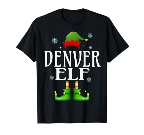 Denver Elf Xmas Lustig Herren Familie Passende Weihnachten Denver T-Shirt von Family Holiday Matching Christmas Elf Gifts.