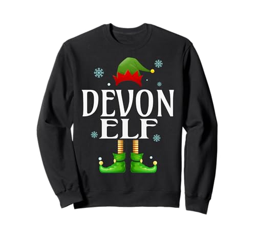 Devon Elf Xmas Lustig Herren Familie Passende Weihnachten Devon Sweatshirt von Family Holiday Matching Christmas Elf Gifts.