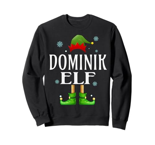 Dominik Elf Xmas Funny Herren Familie Matching Christmas Sweatshirt von Family Holiday Matching Christmas Elf Gifts.