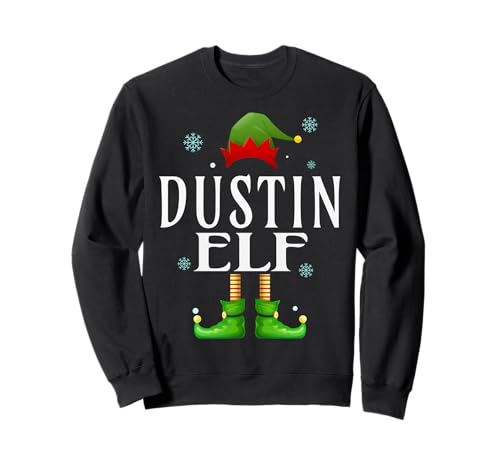 Dustin Elf Xmas Funny Herren Familie Matching Christmas Dustin Sweatshirt von Family Holiday Matching Christmas Elf Gifts.