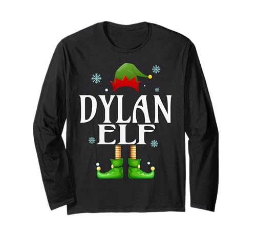 Dylan Elf Xmas Lustiges Familienpassendes Weihnachts-Dylan für Herren Langarmshirt von Family Holiday Matching Christmas Elf Gifts.