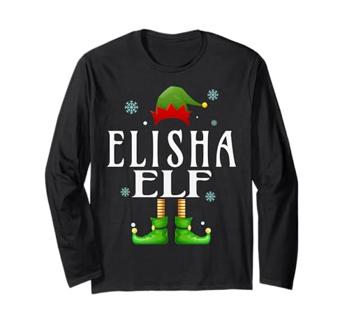 Elisha Elf Xmas Lustig Herren Familie Passende Weihnachten Elisha Langarmshirt von Family Holiday Matching Christmas Elf Gifts.