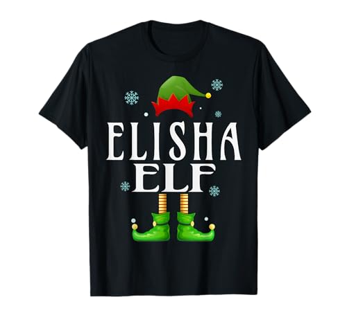 Elisha Elf Xmas Lustig Herren Familie Passende Weihnachten Elisha T-Shirt von Family Holiday Matching Christmas Elf Gifts.