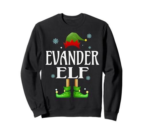 Evander Elf Xmas Funny Herren Familie Matching Christmas Sweatshirt von Family Holiday Matching Christmas Elf Gifts.
