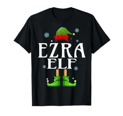 Ezra Elf Xmas Lustiges Familienpassendes Weihnachts-Ezra für Herren T-Shirt von Family Holiday Matching Christmas Elf Gifts.