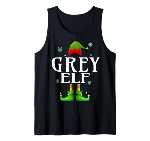 Graue Elfe Weihnachten lustig Herren Familie passende Weihnachten grau Tank Top von Family Holiday Matching Christmas Elf Gifts.