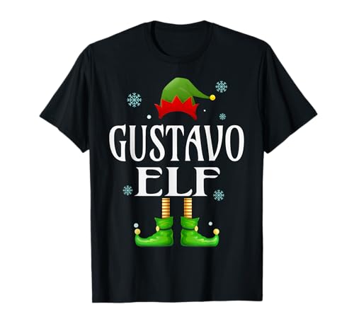 Gustavo Elf Xmas Lustig Herren Familie Passende Weihnachten T-Shirt von Family Holiday Matching Christmas Elf Gifts.