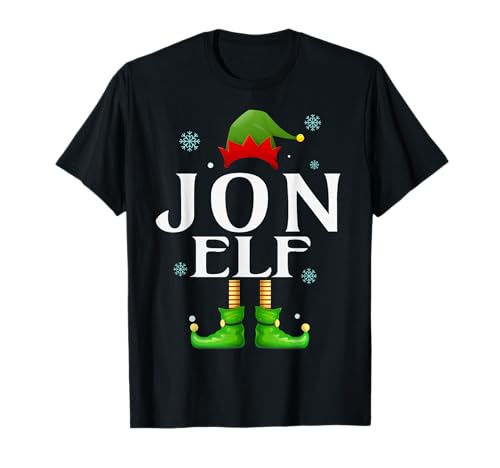Jon Elf Xmas Funny Herren Familie Matching Christmas Jon T-Shirt von Family Holiday Matching Christmas Elf Gifts.