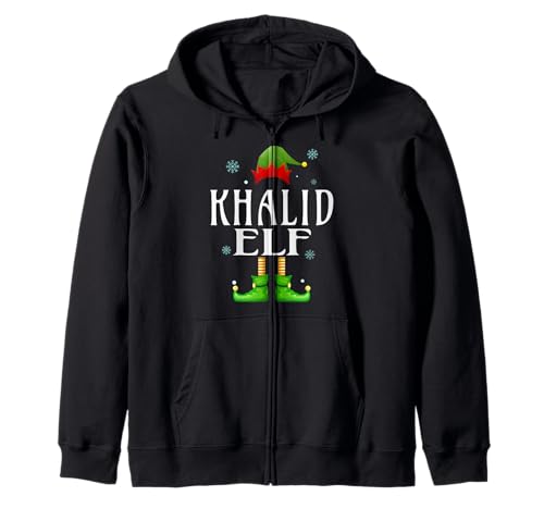Khalid Elf Xmas Lustig Herren Familie Passende Weihnachten Khalid Kapuzenjacke von Family Holiday Matching Christmas Elf Gifts.