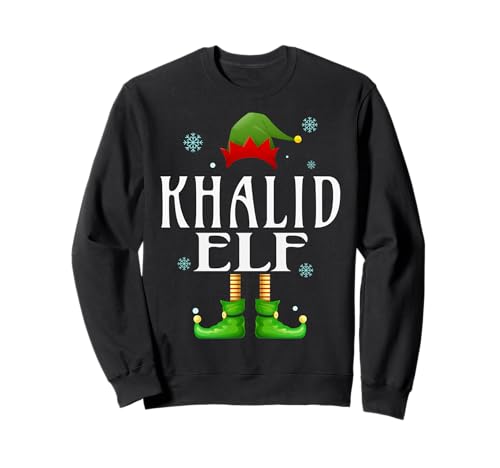 Khalid Elf Xmas Lustig Herren Familie Passende Weihnachten Khalid Sweatshirt von Family Holiday Matching Christmas Elf Gifts.