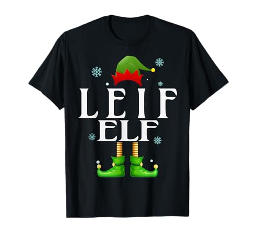 Leif Elf Xmas Lustig Herren Familie Passende Weihnachten Leif T-Shirt von Family Holiday Matching Christmas Elf Gifts.