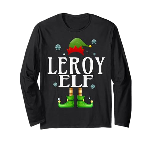 Leroy Elf Xmas Funny Herren Familie Matching Christmas Leroy Langarmshirt von Family Holiday Matching Christmas Elf Gifts.