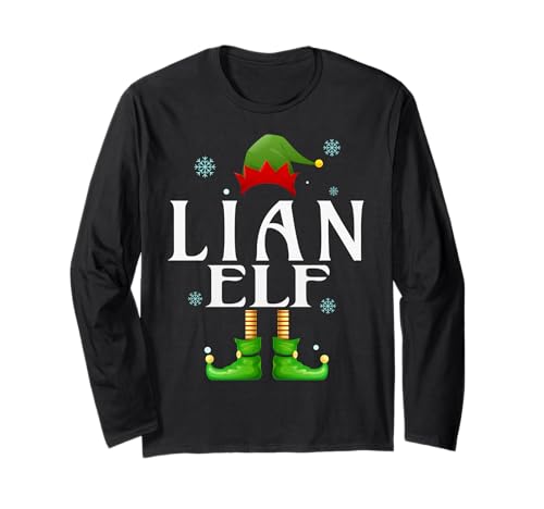 Lian Elf Xmas Funny Herren Familie Matching Christmas LIAN Langarmshirt von Family Holiday Matching Christmas Elf Gifts.