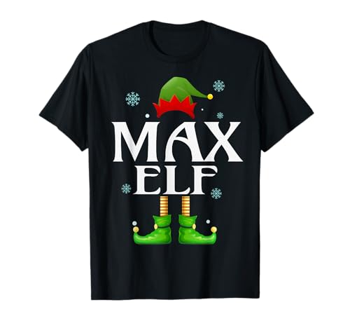 MAX Elf Xmas Funny Herren Familie Matching Christmas MAX T-Shirt von Family Holiday Matching Christmas Elf Gifts.