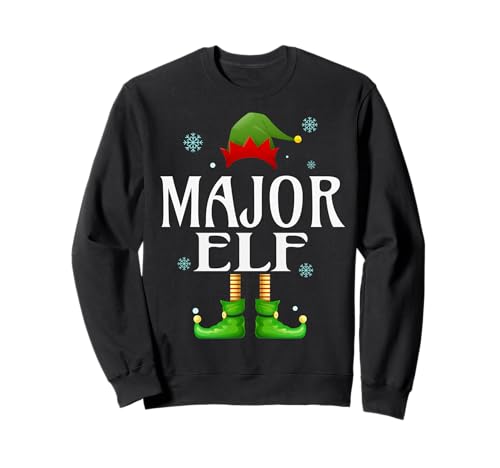 Major Elf Xmas Funny Herren Familie Matching Christmas Major Sweatshirt von Family Holiday Matching Christmas Elf Gifts.