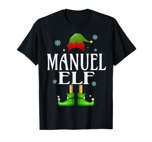 Manuel Elf Xmas Lustiges Familienpassendes Weihnachtsfest für Herren Manuel T-Shirt von Family Holiday Matching Christmas Elf Gifts.