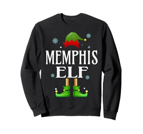 Memphis Elf Xmas Funny Herren Familie Matching Christmas Sweatshirt von Family Holiday Matching Christmas Elf Gifts.