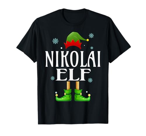 Nikolai Elf Xmas Funny Herren Familie Matching Christmas T-Shirt von Family Holiday Matching Christmas Elf Gifts.