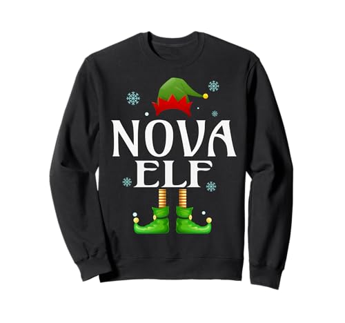 Nova Elf Xmas Lustig Herren Familie Passende Weihnachten Nova Sweatshirt von Family Holiday Matching Christmas Elf Gifts.