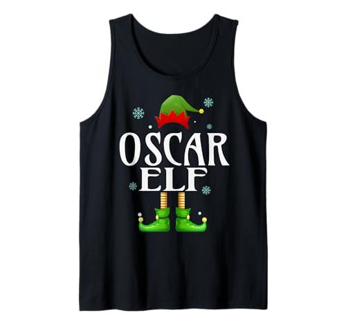 Oscar Elf Xmas Funny Herren Familie Matching Christmas Oscar Tank Top von Family Holiday Matching Christmas Elf Gifts.