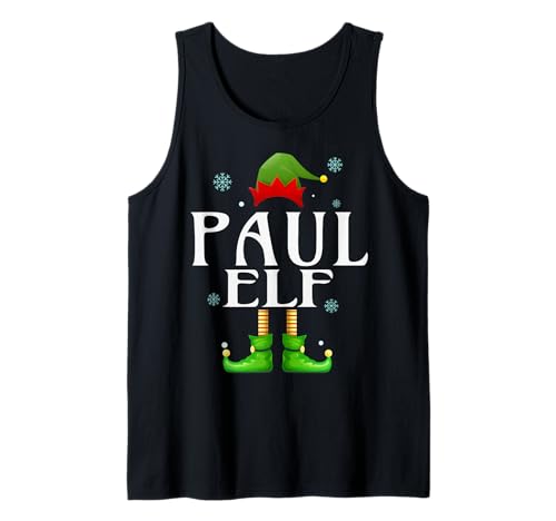 Paul Elf Xmas Funny Herren Familie Matching Christmas Paul Tank Top von Family Holiday Matching Christmas Elf Gifts.