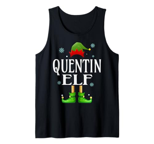 Quentin Elf Xmas Funny Herren Familie Matching Christmas Tank Top von Family Holiday Matching Christmas Elf Gifts.
