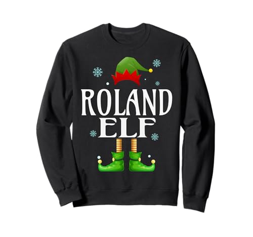 Roland Elf Xmas Funny Herren Familie Matching Christmas Roll Sweatshirt von Family Holiday Matching Christmas Elf Gifts.