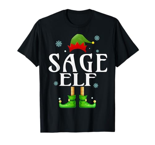 Salbei Elf Xmas Funny Herren Familie Matching Christmas Salbei T-Shirt von Family Holiday Matching Christmas Elf Gifts.