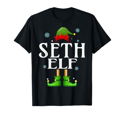 Seth Elf Xmas Lustiges Familienpassendes Weihnachts-Set für Herren T-Shirt von Family Holiday Matching Christmas Elf Gifts.