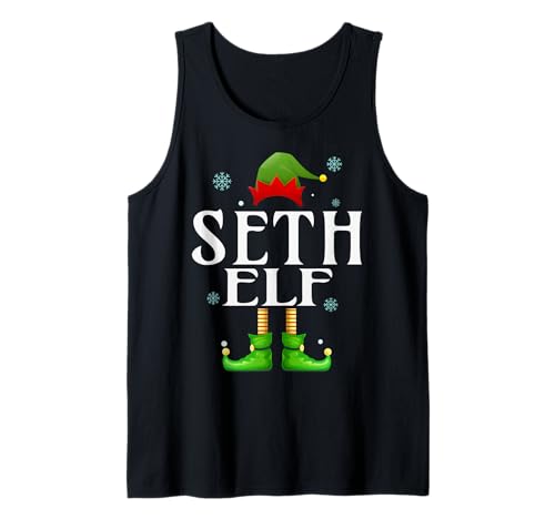 Seth Elf Xmas Lustiges Familienpassendes Weihnachts-Set für Herren Tank Top von Family Holiday Matching Christmas Elf Gifts.