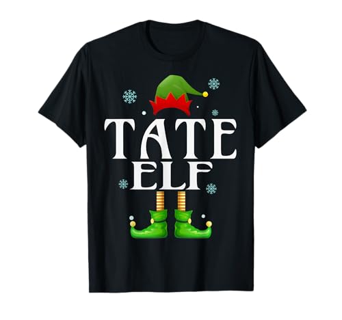 Tate Elf Xmas Funny Herren Familie Passende Weihnachten Tate T-Shirt von Family Holiday Matching Christmas Elf Gifts.