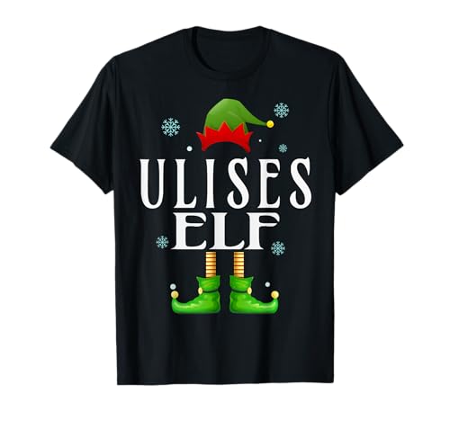 Ulises Elf Xmas Lustige Herren Familie Passende Weihnachten Ulises T-Shirt von Family Holiday Matching Christmas Elf Gifts.