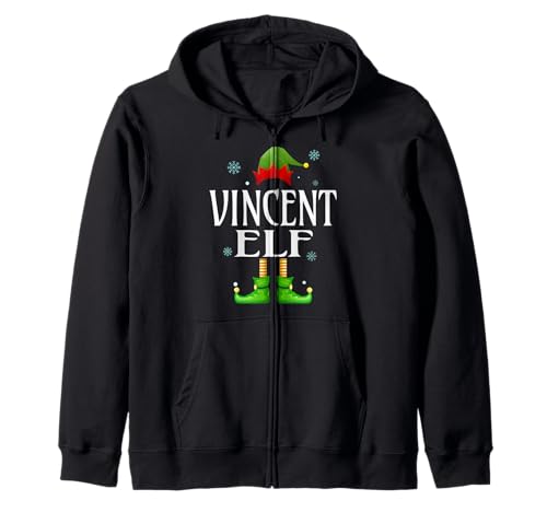 Vincent Elf Xmas Funny Herren Familie Matching Christmas Kapuzenjacke von Family Holiday Matching Christmas Elf Gifts.
