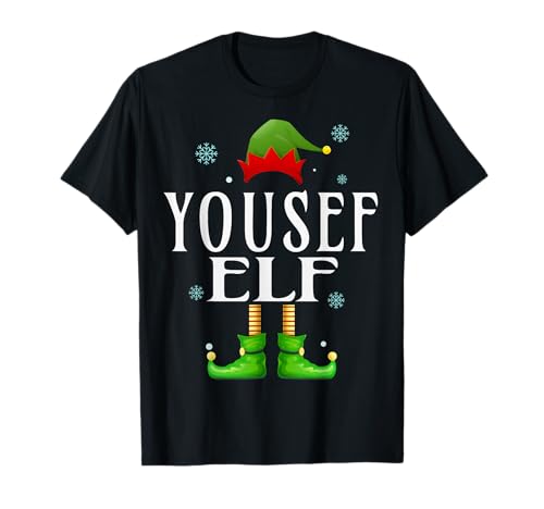 Yousef Elf Xmas Funny Herren Familie Matching Christmas Yousef T-Shirt von Family Holiday Matching Christmas Elf Gifts.