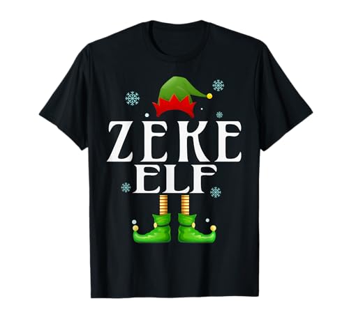 ZEKE Elf Xmas Funny Herren Familie Matching Christmas ZEKE T-Shirt von Family Holiday Matching Christmas Elf Gifts.