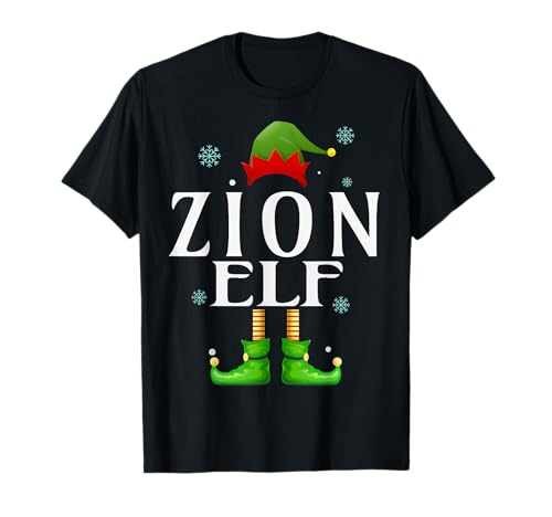 Zion Elf Xmas Funny Herren Familie Matching Christmas Zion T-Shirt von Family Holiday Matching Christmas Elf Gifts.