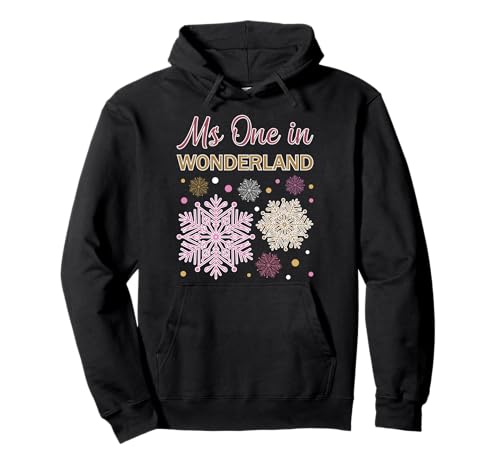 Ms. One im Wunderland Winter Mädchen 1. Geburtstag Party Outfit Pullover Hoodie Ms. One im Wunderland Winter Mädchen 1. Geburtstag Party Outfit Pullover Hoodie von Family Look 1 Year Old Snowflake Decorations Gifts