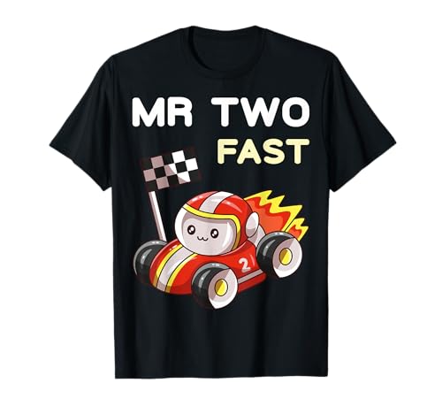 Mr. Two Fast Boy 2. Geburtstag Rennwagen Familienparty Outfit T-Shirt von Family Look 2 Year Old Racecar Decorations Gifts