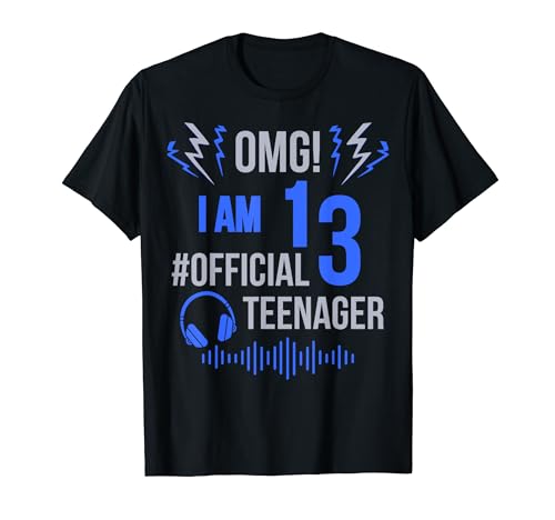 OMG! I'm teenager Blau Thema Jungen 13. Geburtstag Party T-Shirt OMG! I'm teenager Blau Thema Jungen 13. Geburtstag Party T-Shirt von Family Look Blue Style Party Decorations Gifts