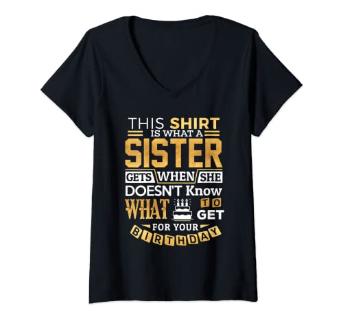 Damen Lustiges Schwester Shirt Geburtstagsgeschenk von Schwester Bruder T-Shirt mit V-Ausschnitt Damen Lustiges Schwester Shirt Geburtstagsgeschenk von Schwester Bruder T-Shirt mit V-Ausschnitt von Family Love PP Go