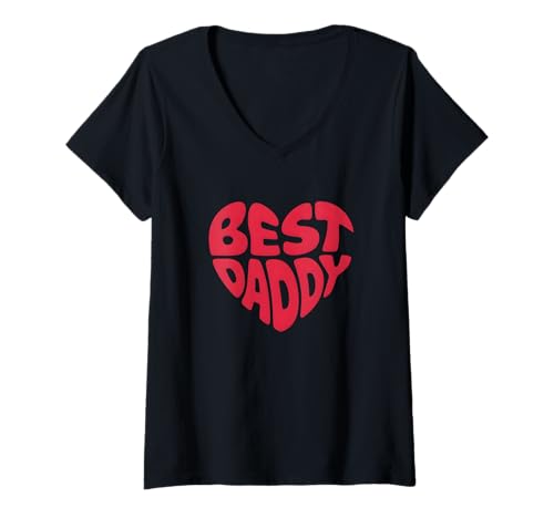 Damen Best Daddy – Bold Heart Lettering Vatertag Papa Familie T-Shirt mit V-Ausschnitt Damen Best Daddy – Bold Heart Lettering Vatertag Papa Familie T-Shirt mit V-Ausschnitt von Family Love Prints Papa Vatertag Vater Vorbild